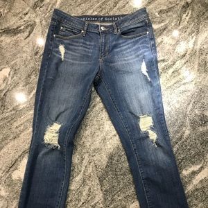 Articles of Society distressed crop denim